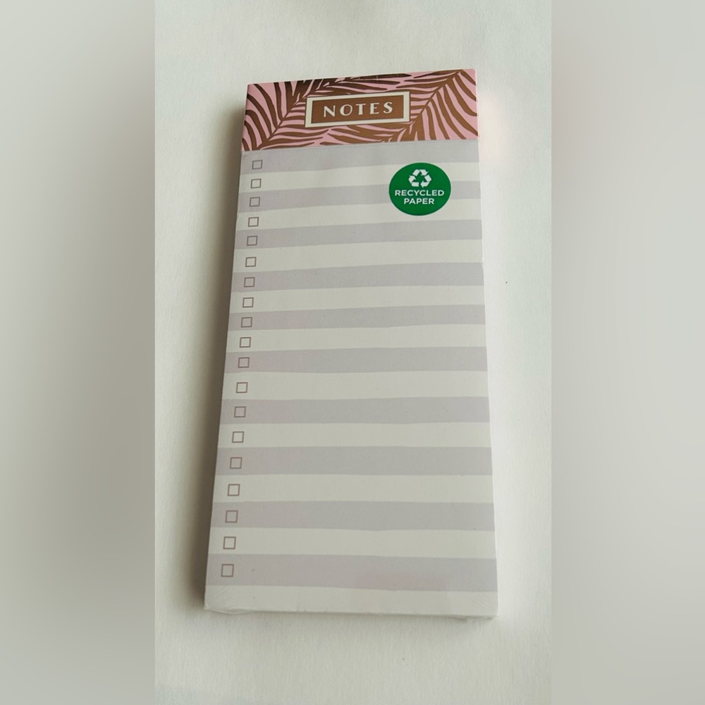 New “Notes” Long Pad Notes Gold Fern Leaves Magnet on back Clementine Vietnam